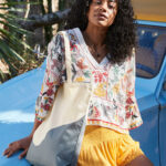 Organic Cotton Wave Print Maxi Tote