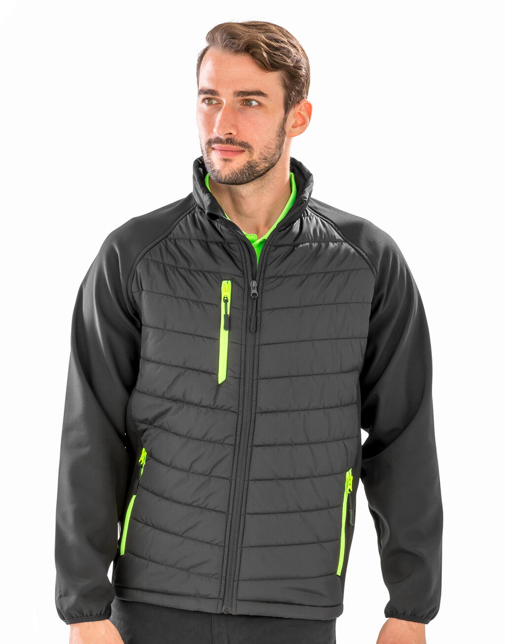 r237x_black-lime_studio2.jpg Compass Padded Softshell – Bild 1
