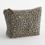 Leopard Print Canvas Accessory Bag