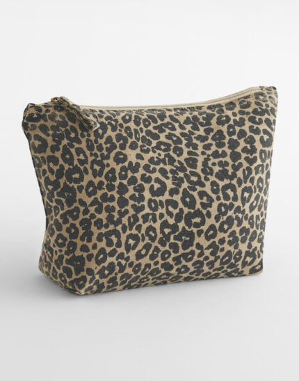 Leopard Print Canvas Accessory Bag
