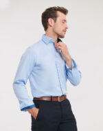 Tailored Contrast Herringbone Shirt LS - Image 3