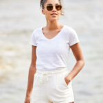 Ladies' Iconic 150 V Neck T