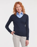 Ladies V-Neck Knitted Pullover - Image 2