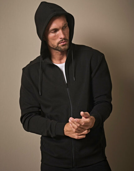 Ribbed Interlock Hooded Full Zip