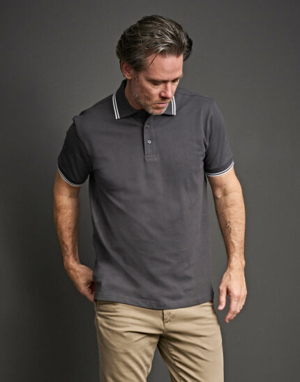 Luxury Stripe Stretch Polo
