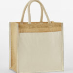 Cotton Pocket Natural Starched Jute Midi Tote
