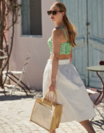 Cotton Pocket Natural Starched Jute Midi Tote - Image 2