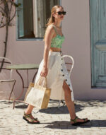 Cotton Pocket Natural Starched Jute Midi Tote - Image 4