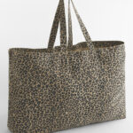 Leopard Print Canvas Oversized Tote Bag