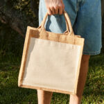 Cotton Pocket Jute Midi Tote