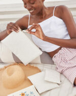 Striped Organic Cotton Accessory Pouch – Image 2