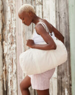 Striped Organic Cotton Barrel Bag – Image 4