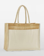 Cotton Pocket Natural Starched Jute Shopper – Image 3
