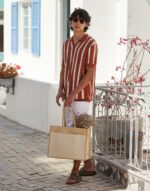 Cotton Pocket Natural Starched Jute Shopper – Image 2