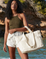 Double Handle Cargo Pocket Tote