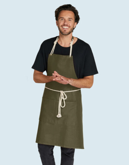 CORSICA - Cord Bib Apron with Pocket