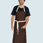 SANTORINI - Contrasted Bib Apron with Pocket