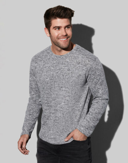 Męska dzianinowy sweter z długim rękawem